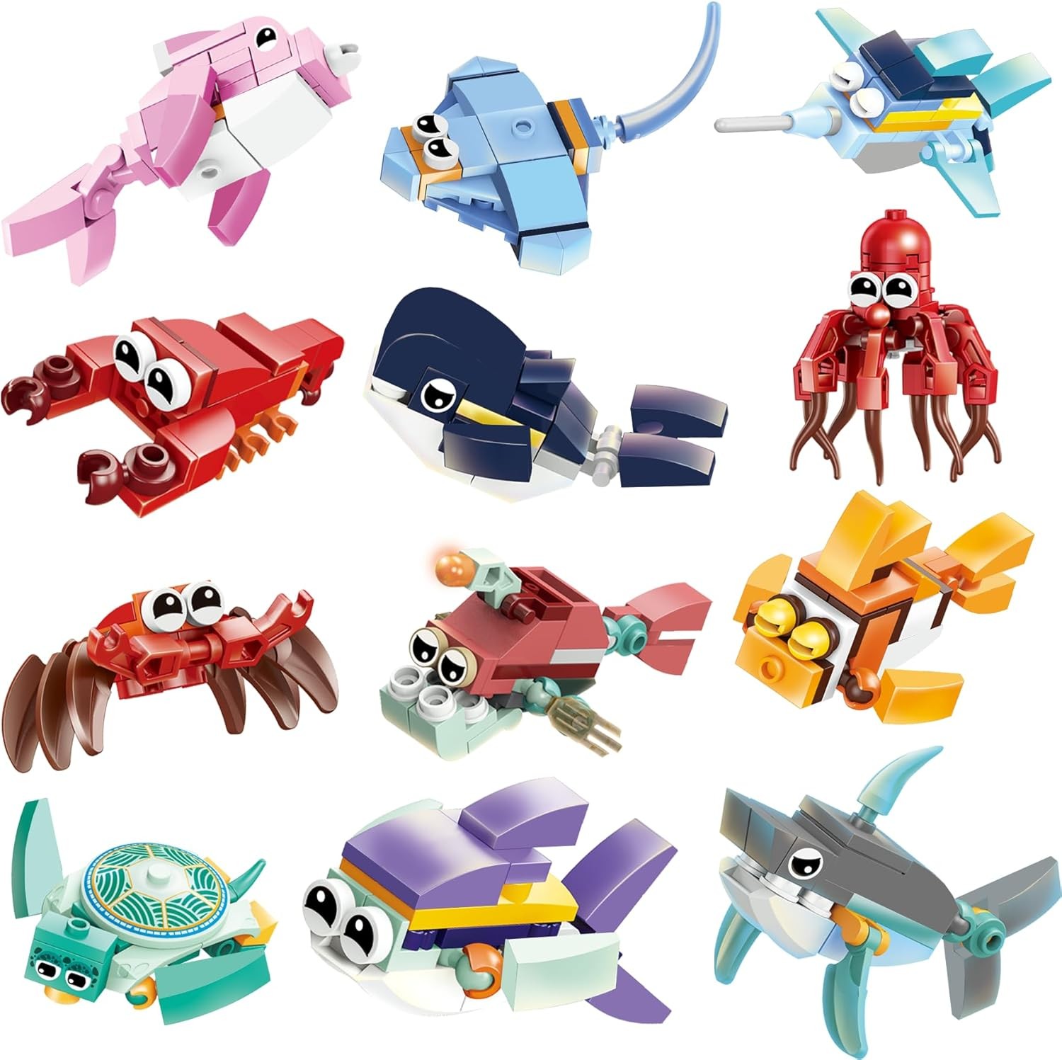 Party Favors for Kids – 12 Pack Animals Building Blocks for Goodie Bags Stockin