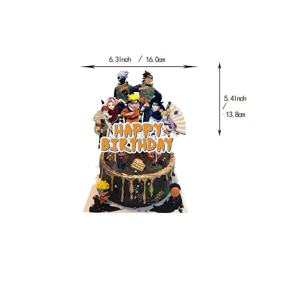 Anime Naruto Birthday Party Suppplies Balloon Banner Cupcake Toppers Cake Topper
