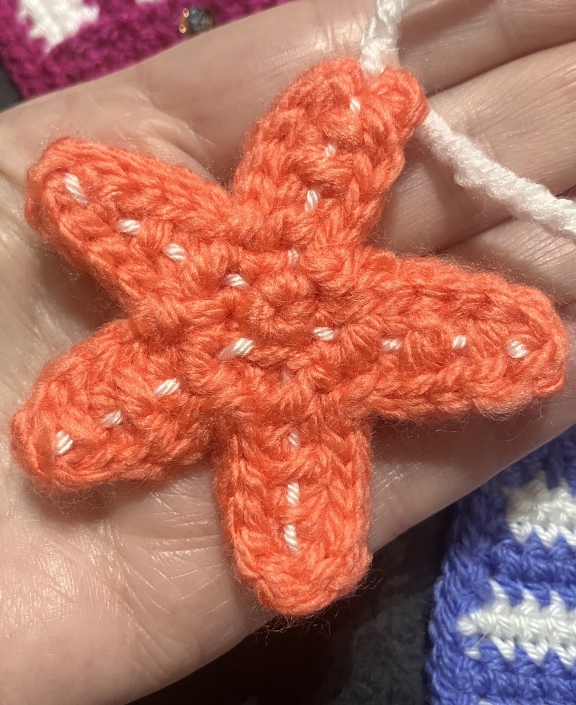⭐NEW Beach huts Starfish Hand Crochet Bunting Window camper SUMMER Gift