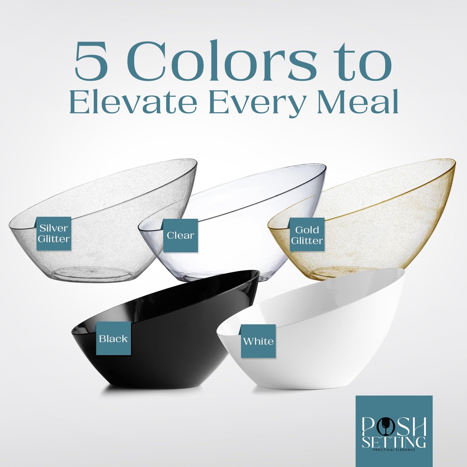– White Plastic Serving Bowls for Party Angled Bowls Disposable Chip Bowls Candy