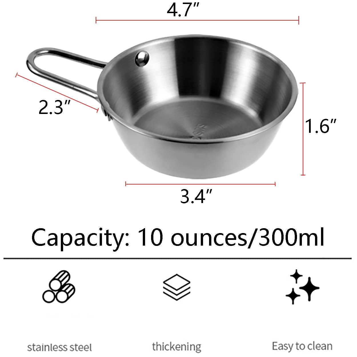 Dadamong 2-Pack Makgeolli Bowls, 304 Stainless Steel Korean Traditional Bowls Ri