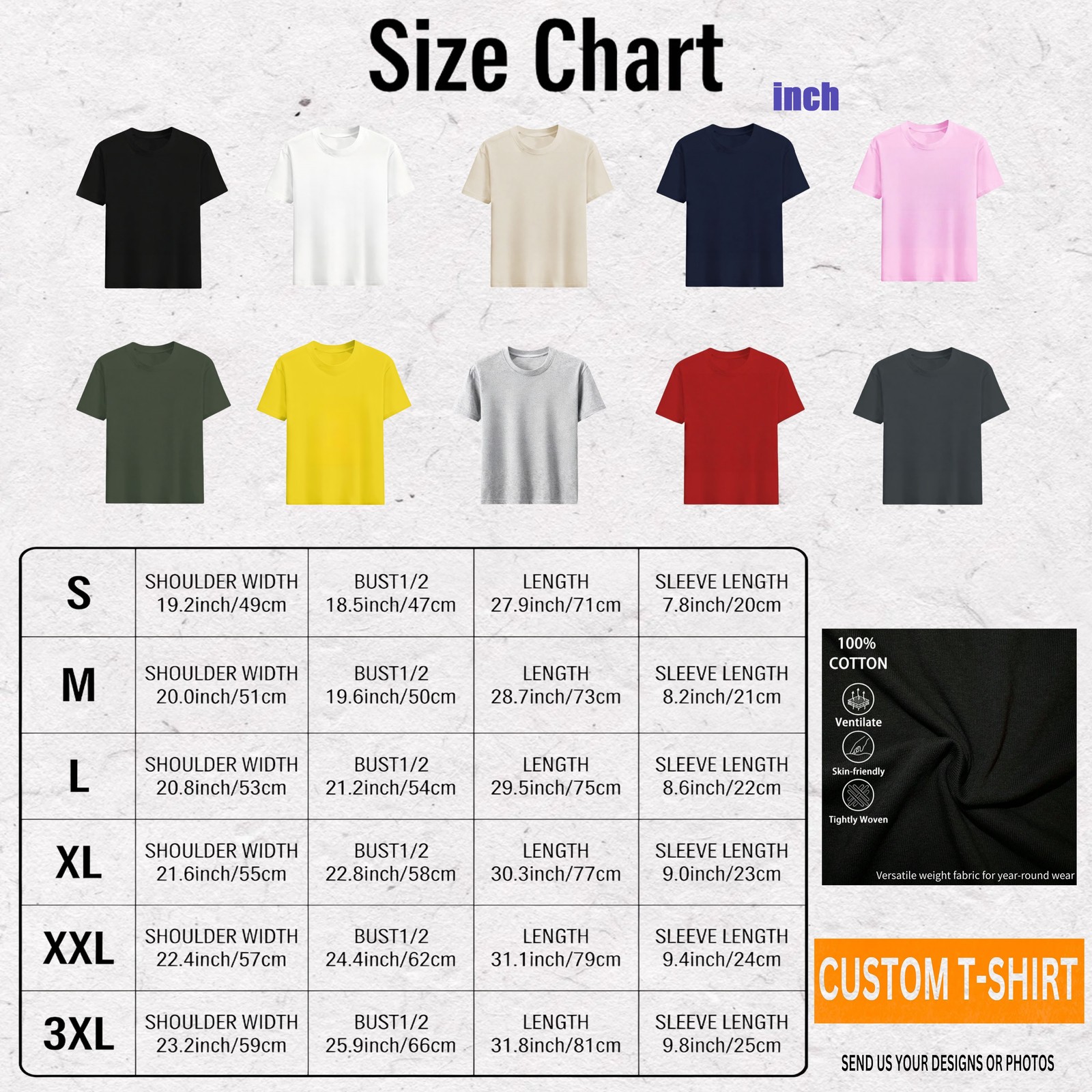 Custom Personalized Photo Text Logo Cotton Tee Family Reunion Team Matching Gift