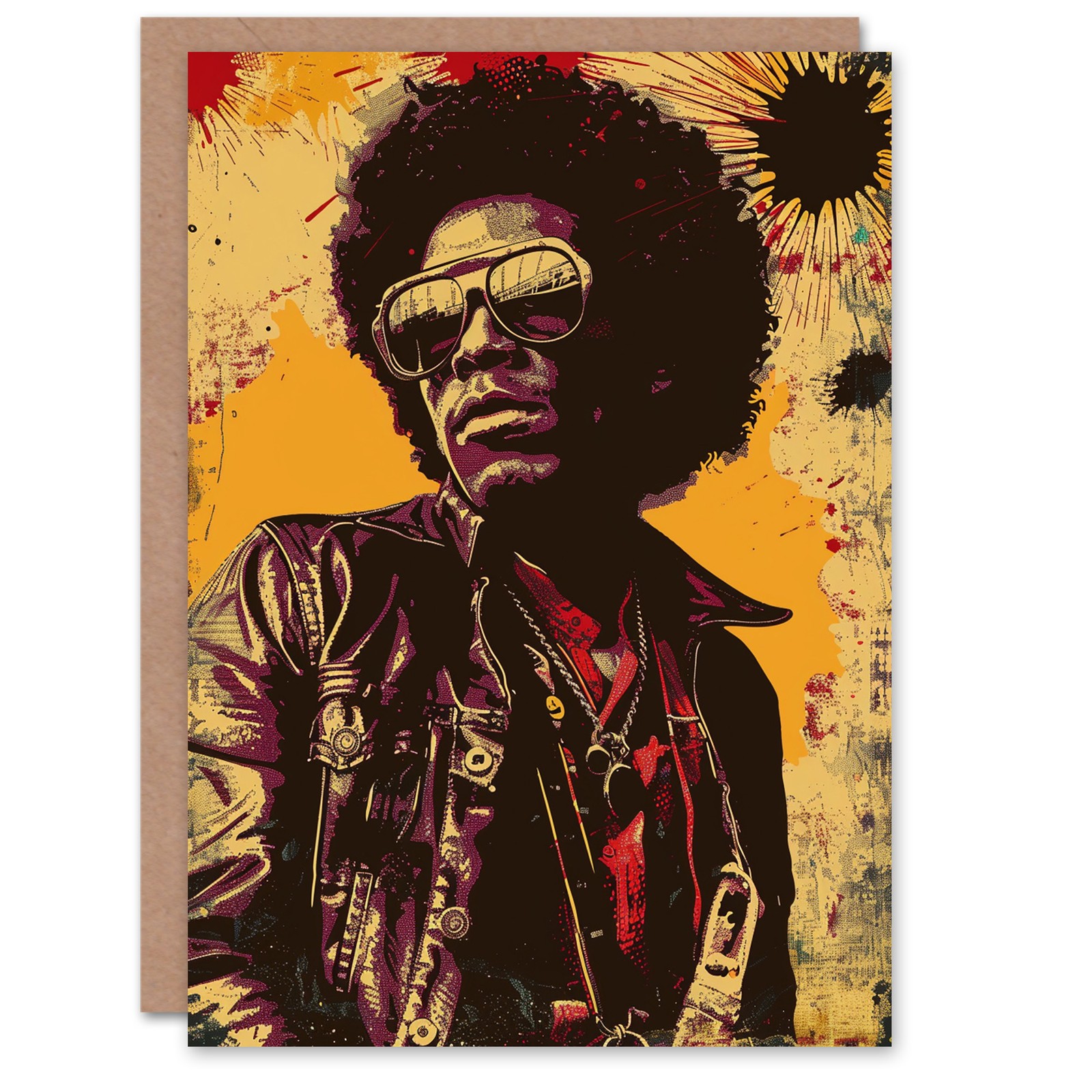 California Soul Music Funk Conceptual Portrait Birthday Card
