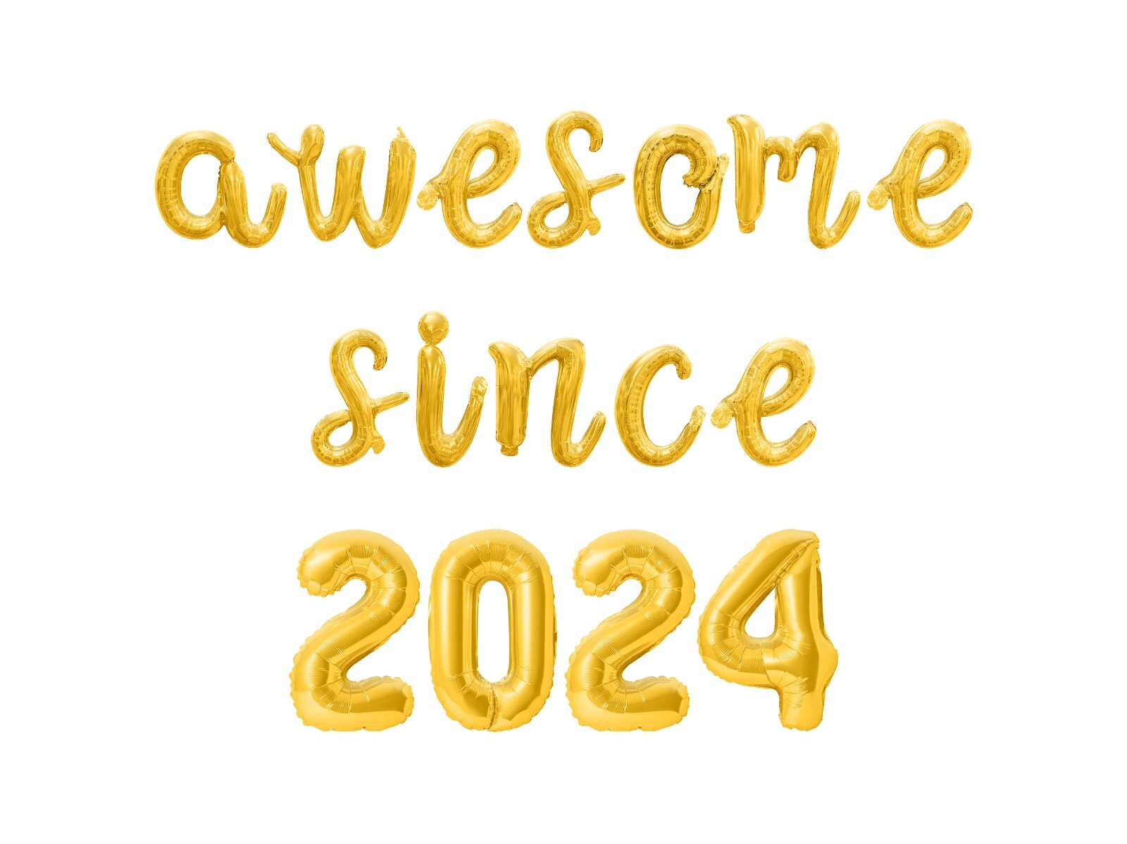 AWESOME SINCE 2024 Cursive Letter Balloon Banner – Birthday Party Decorations