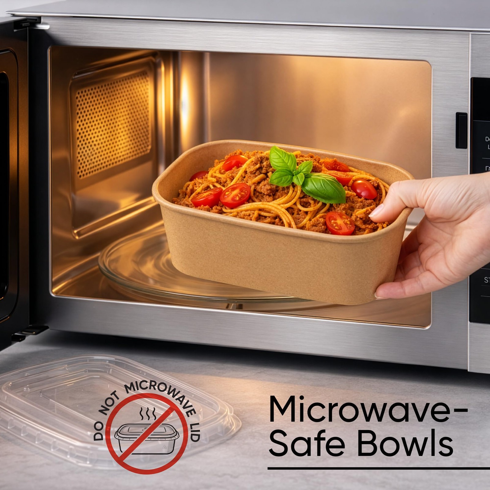 Disposable Meal Prep Containers 50 Pack 29oz Kraft Paper Bowls Lids Leafiew Safe