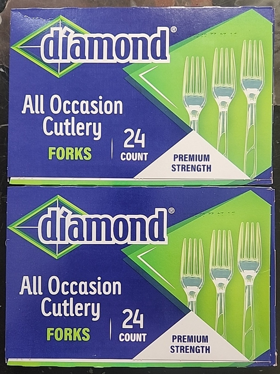Clear Plastic Disposable All Occasion 48 Forks premium strength by Diamond