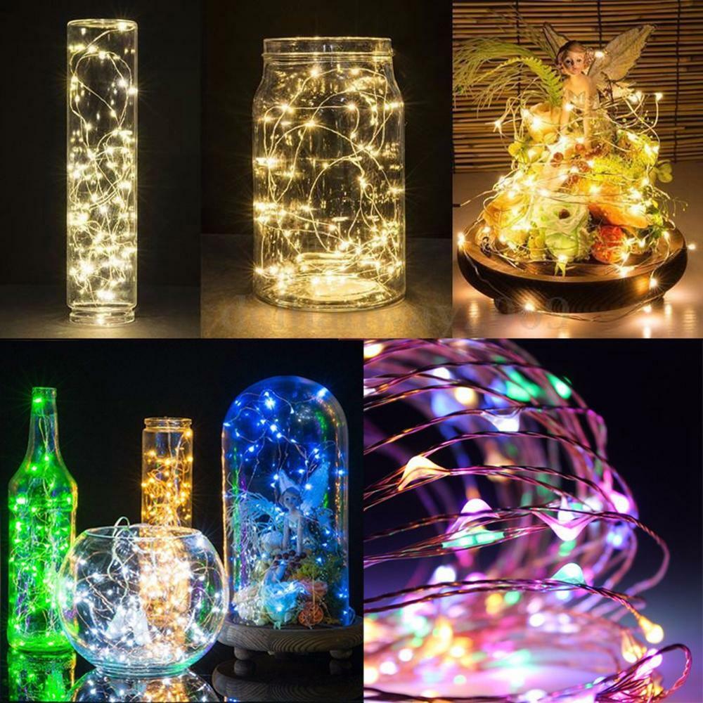 20 White LED Fairy String Light Weatherproof Wire w/ Timer 6ft Battery Operated
