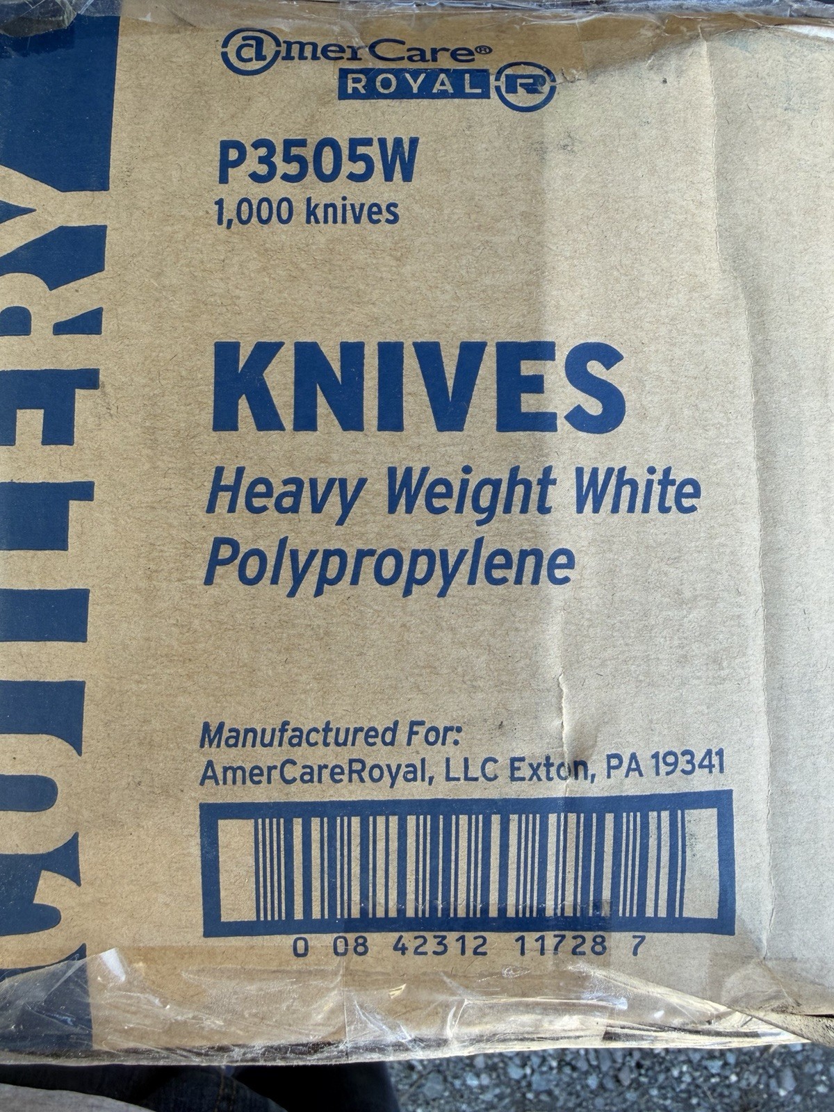 Amercare Knife Heavy Weight Polypropylene Plastic Disposable White P3505W Lot