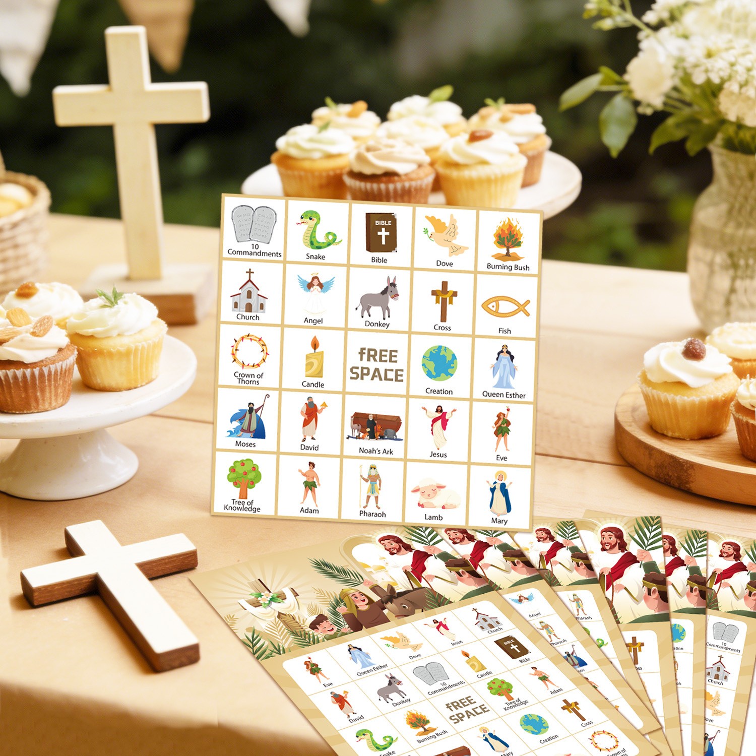 38 Bible Bingo Game Card Religious Party Decorations Biblical Gifts Party Favors