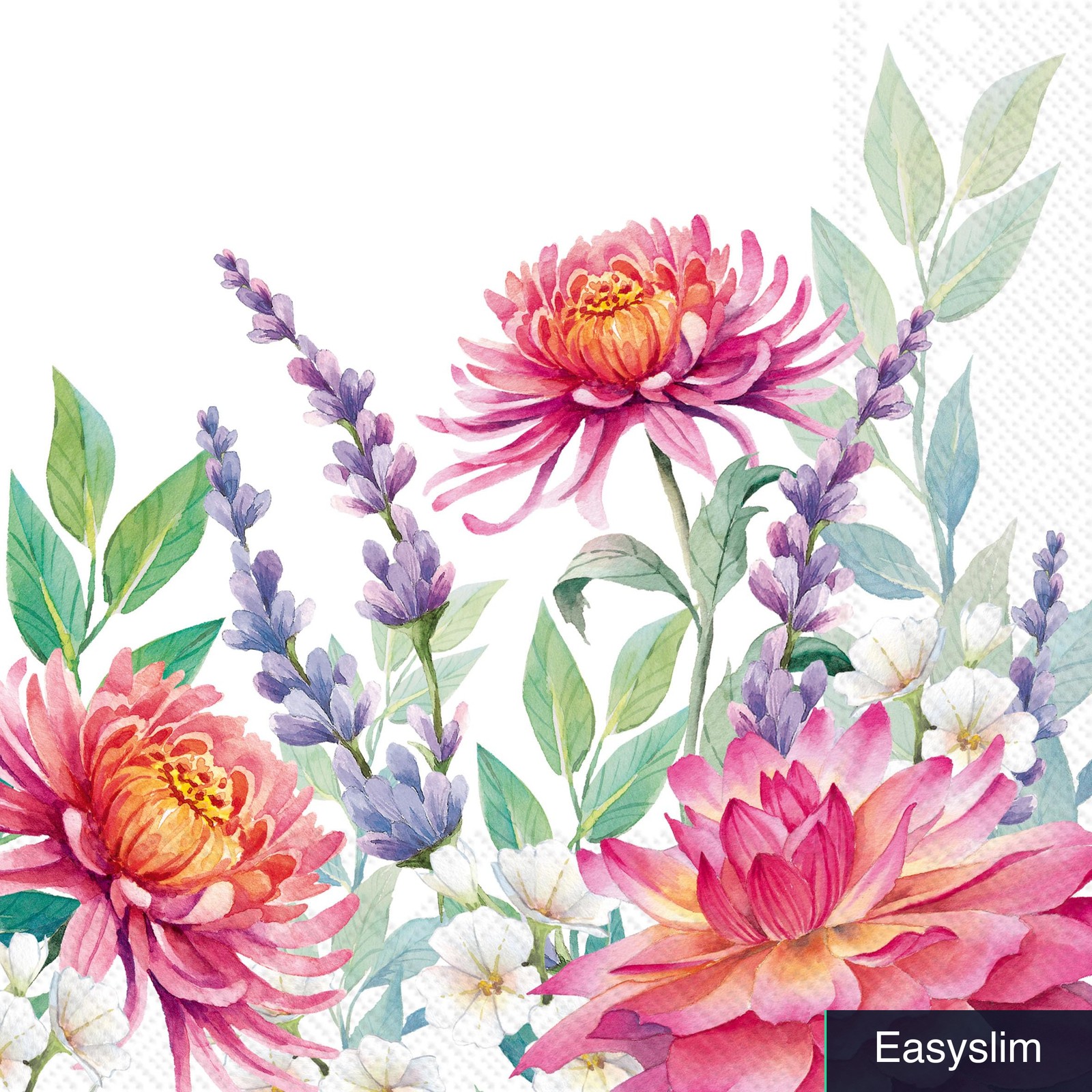 Paper Party Napkins 3-Ply 6.5×6.5 Inches Colorful Garden Print 20 Count