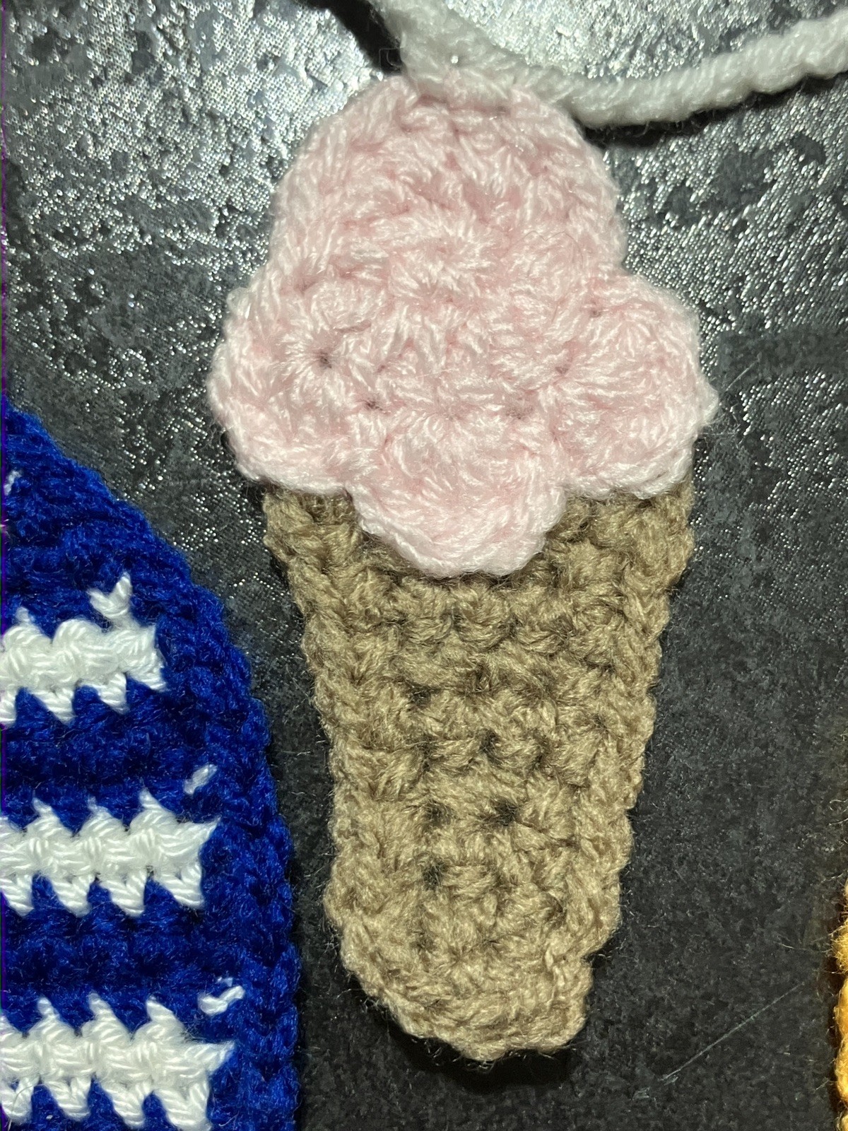 NEW Beach huts ice cream Hand Crochet Bunting Window camper summer Gift