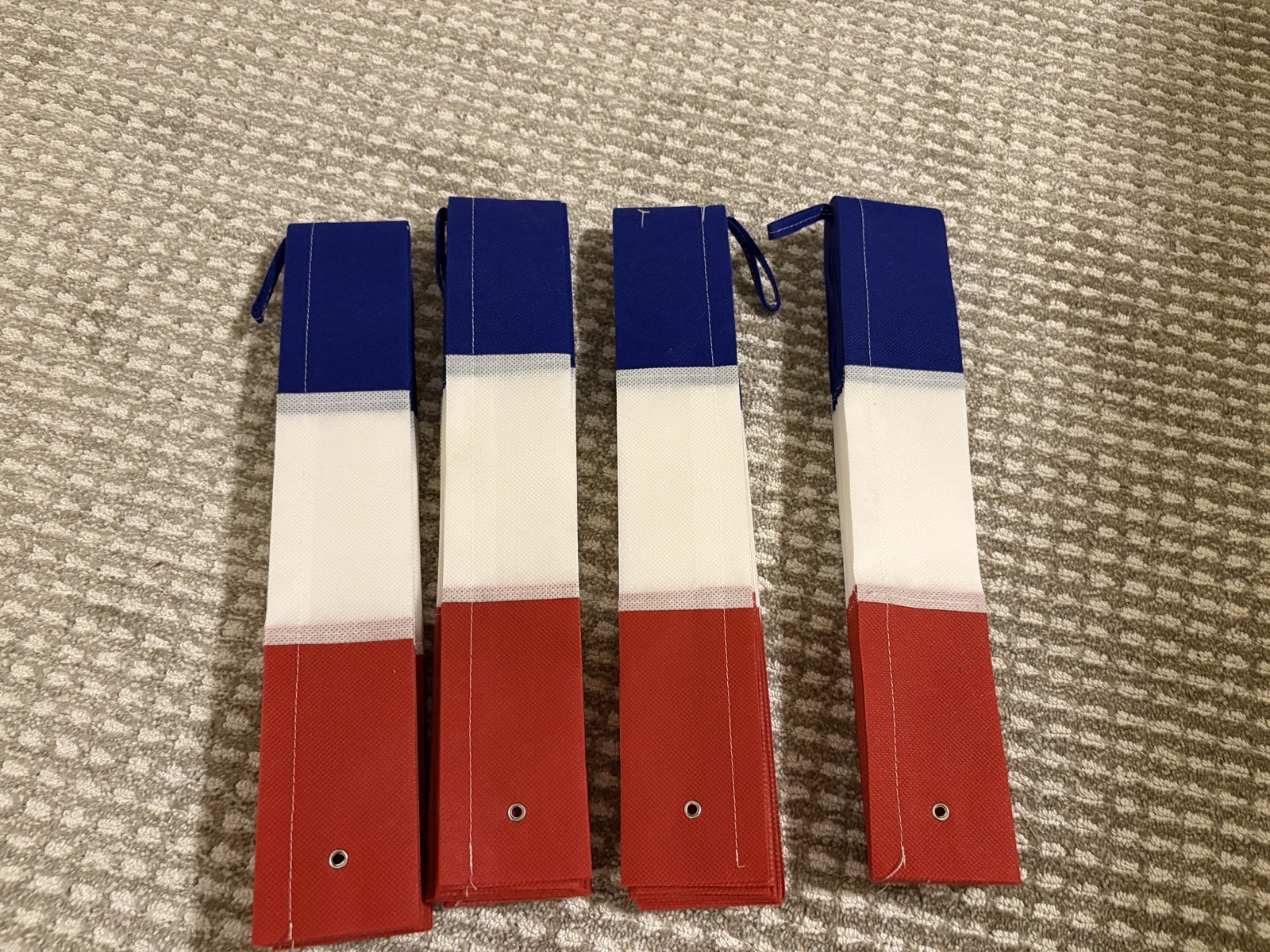 Set Of 4 American Patriotic Red White And Blue Bunting, 4th Of July Decor
