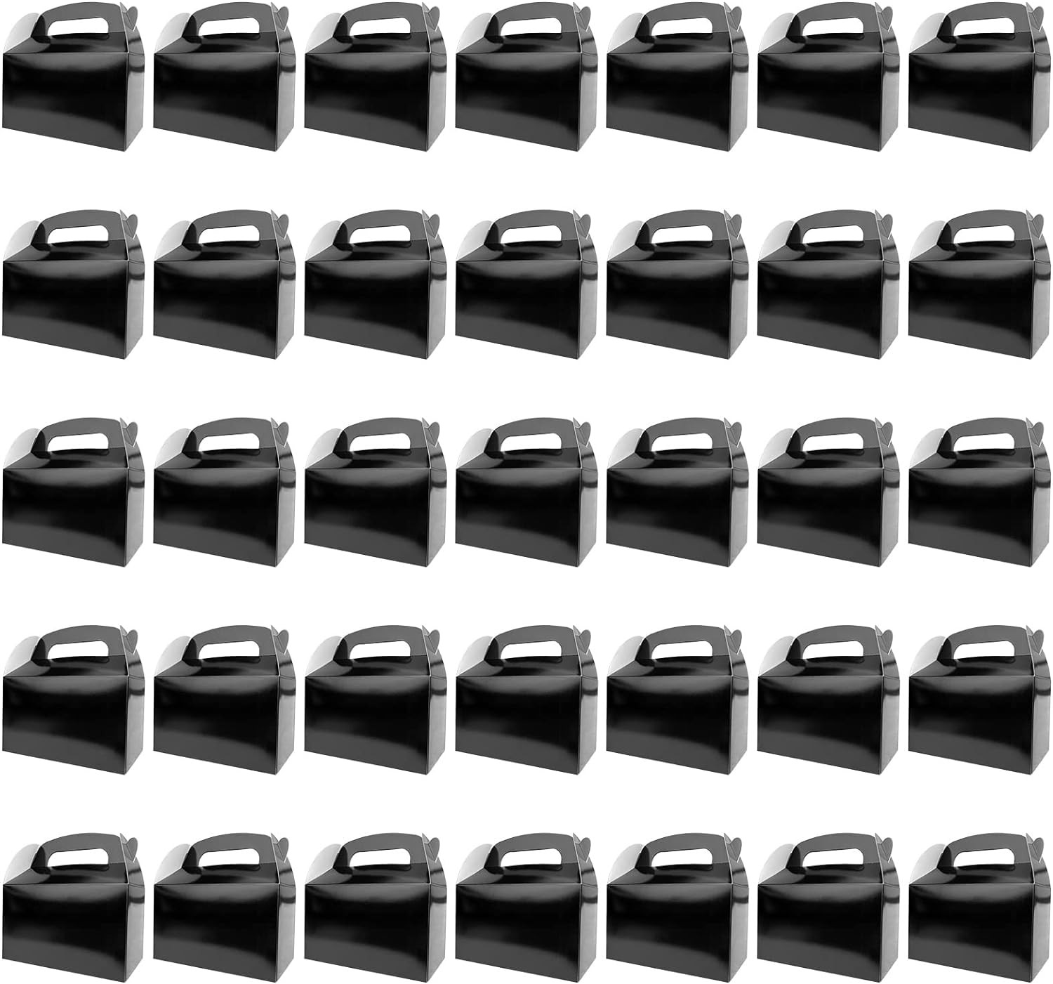 35 PCS Party Treat Boxes Black Candy Cookies Giftbox DIY Portable Favor Bags Sna