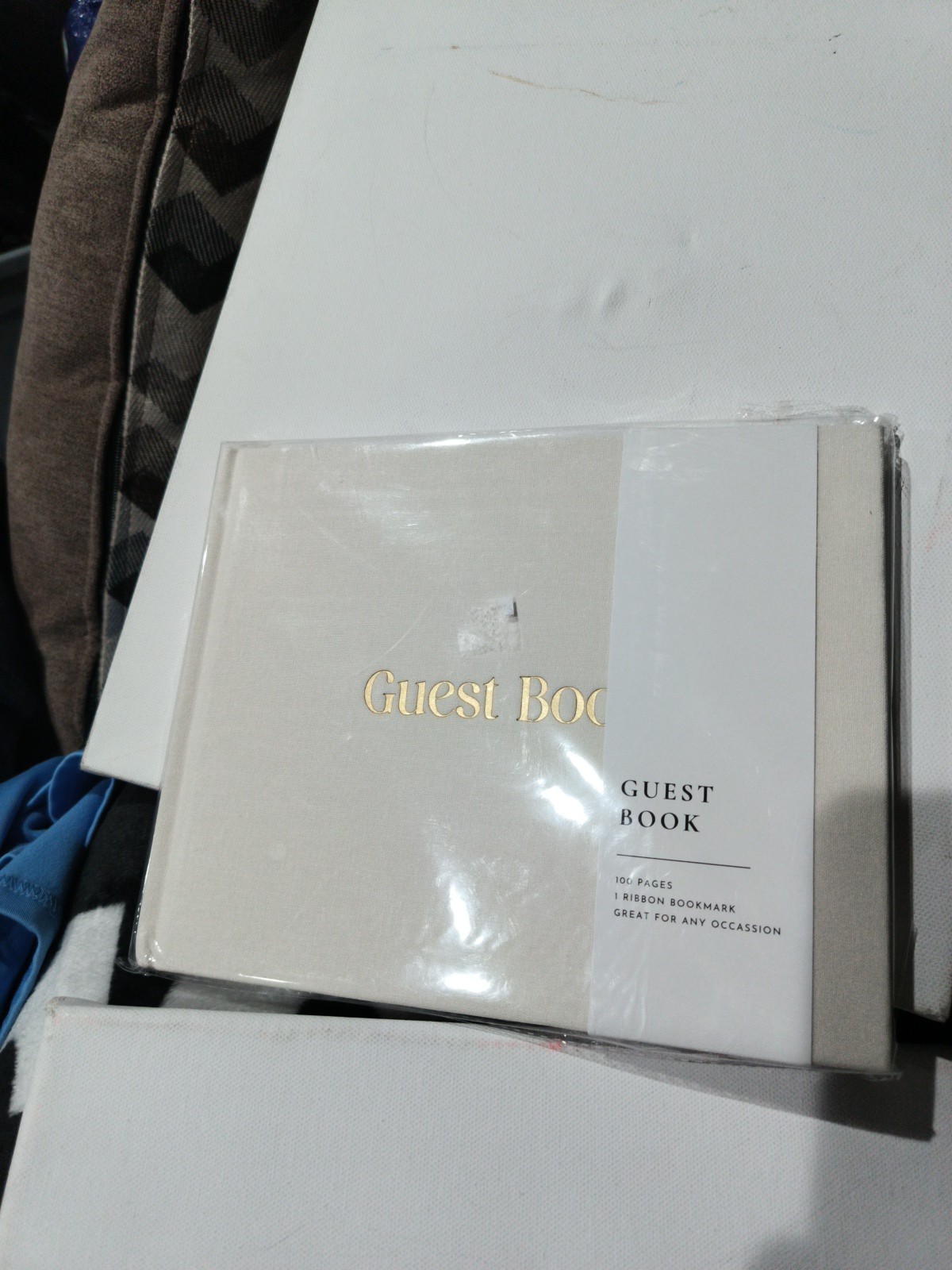 Linen Guest Book Elegant Party Shower Wedding Funeral 100 Pages Any Occasion New