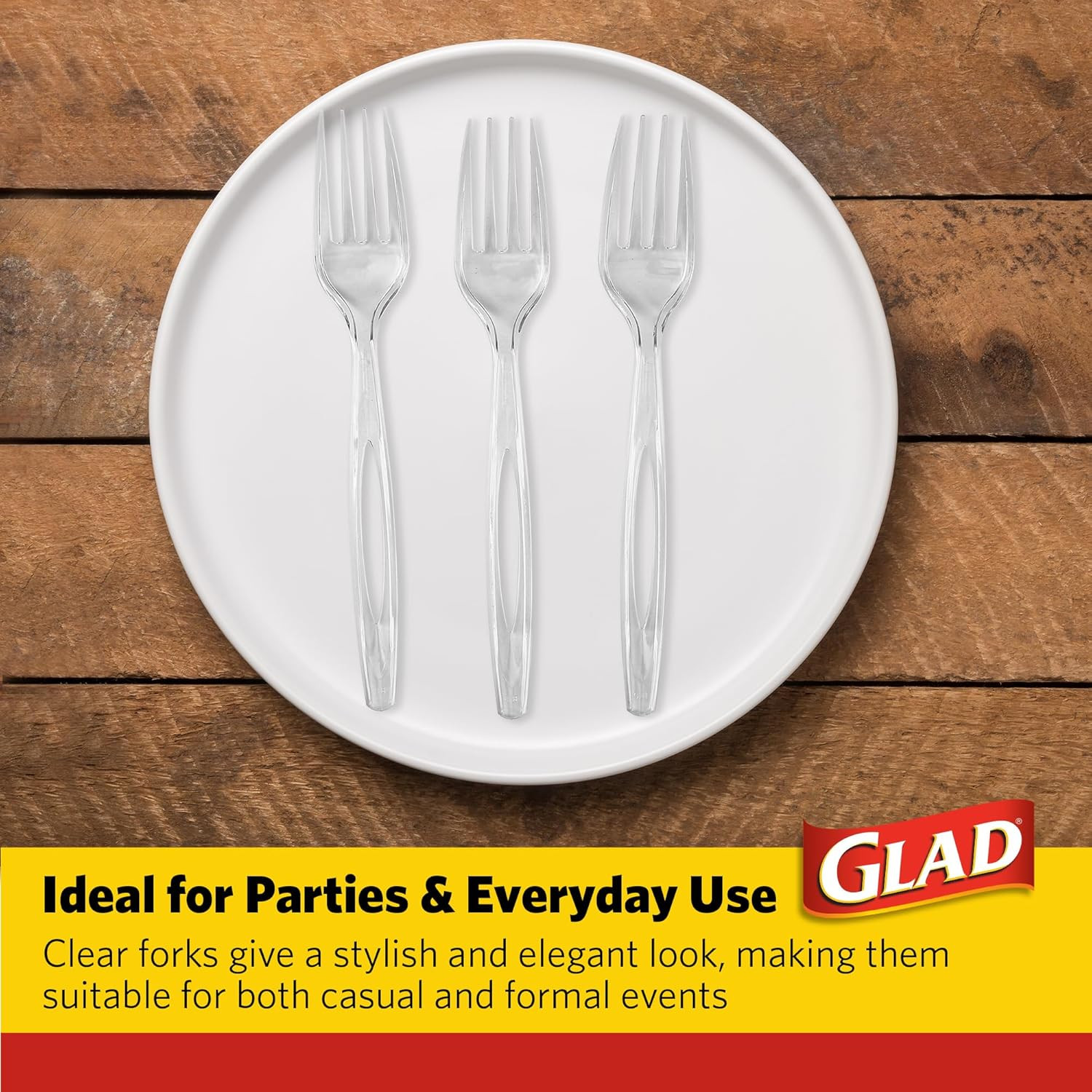 Clear Plastic Forks Heavy Duty Disposable Cutlery Set Standard Size Clear
