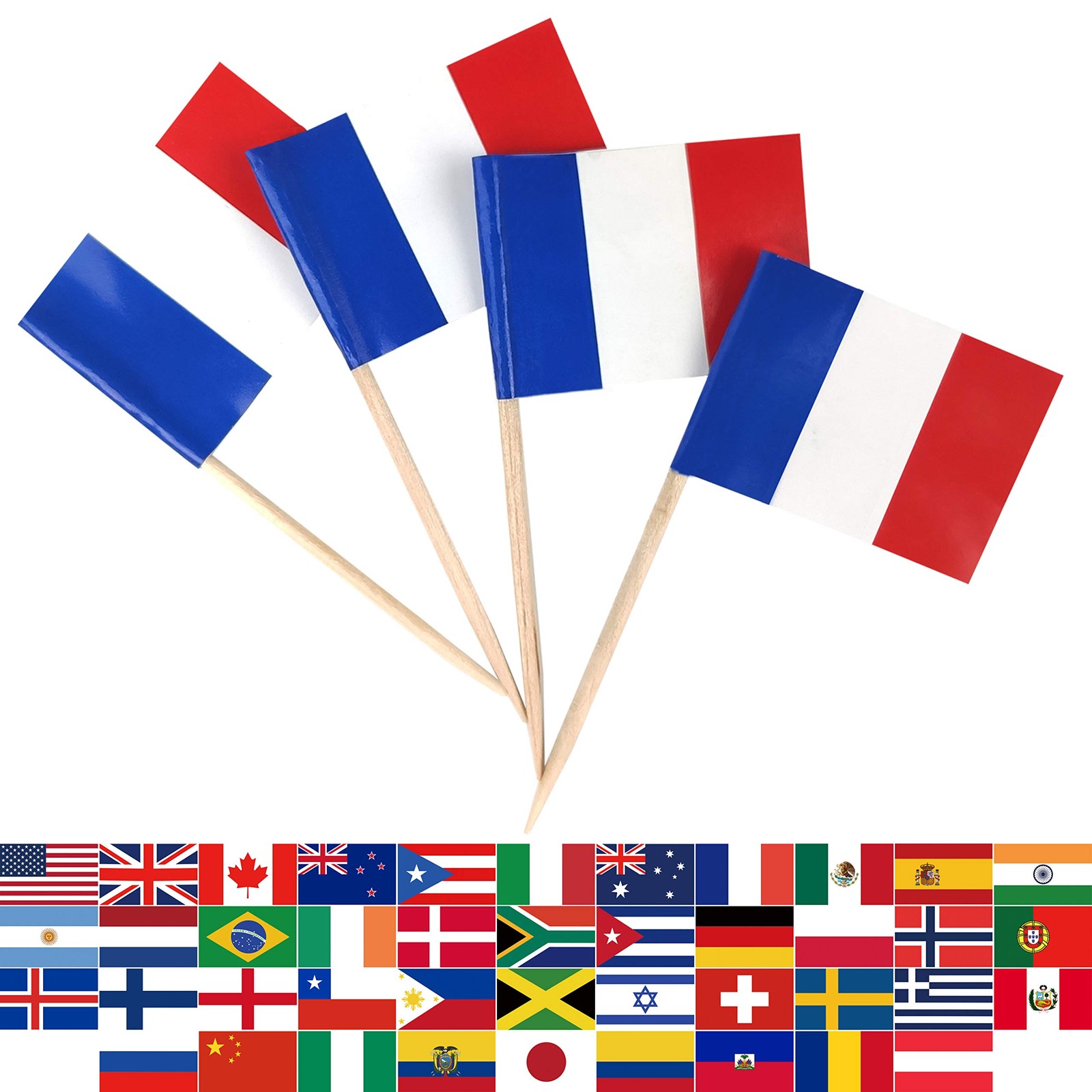 France Toothpick Flag French Mini Small Cupcake Topper Flags 100pcs