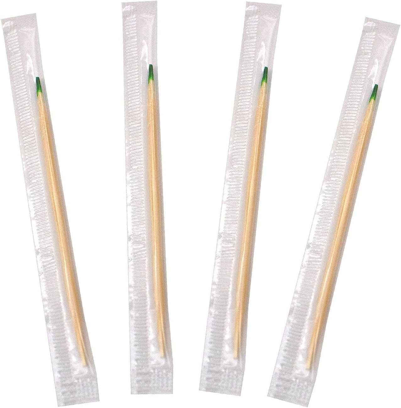 BLUE TOP Wood Bamboo Mint Individually Cello Wrapped Toothpicks 2.5 Inch Pack 10