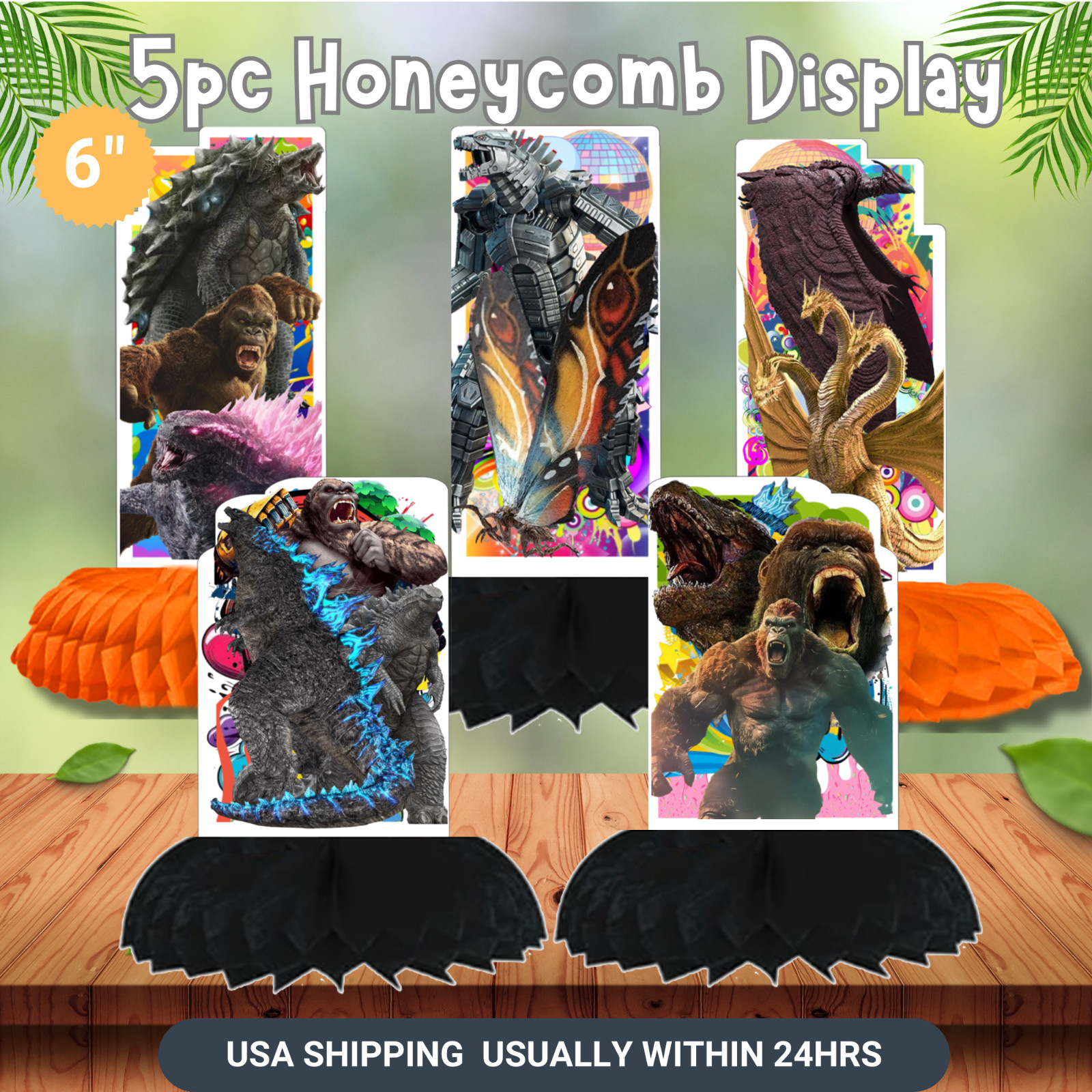 GODZILLA KING KONG plate birthday party supplies favor centerpiece decoration