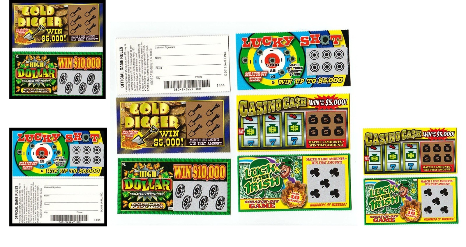 Fun Assorted Fake Lottery Scratch-Off Tickets – Delightful Prank for All Ages
