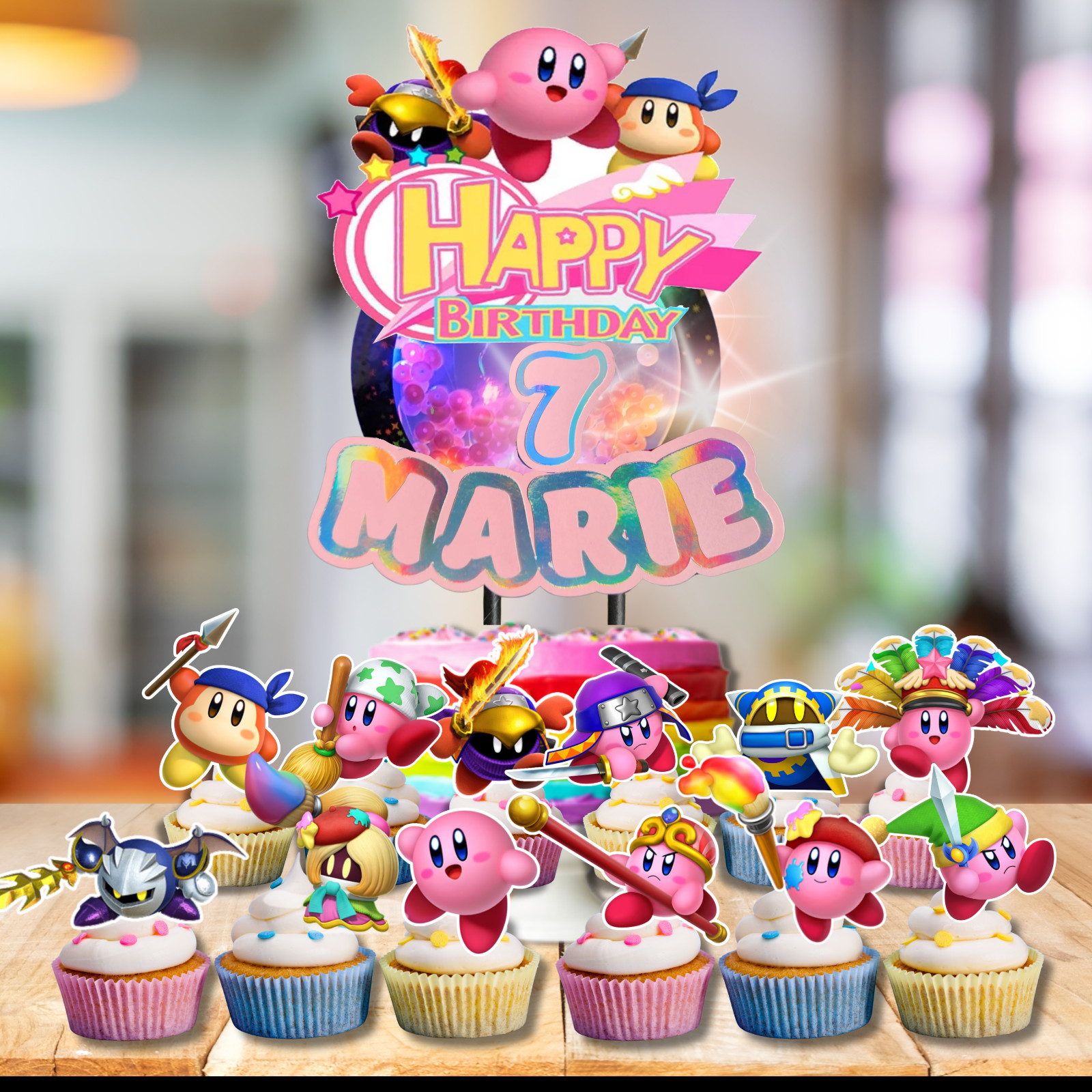 Kirby Star birthday party supplies favor centerpiece decoration event theme pink