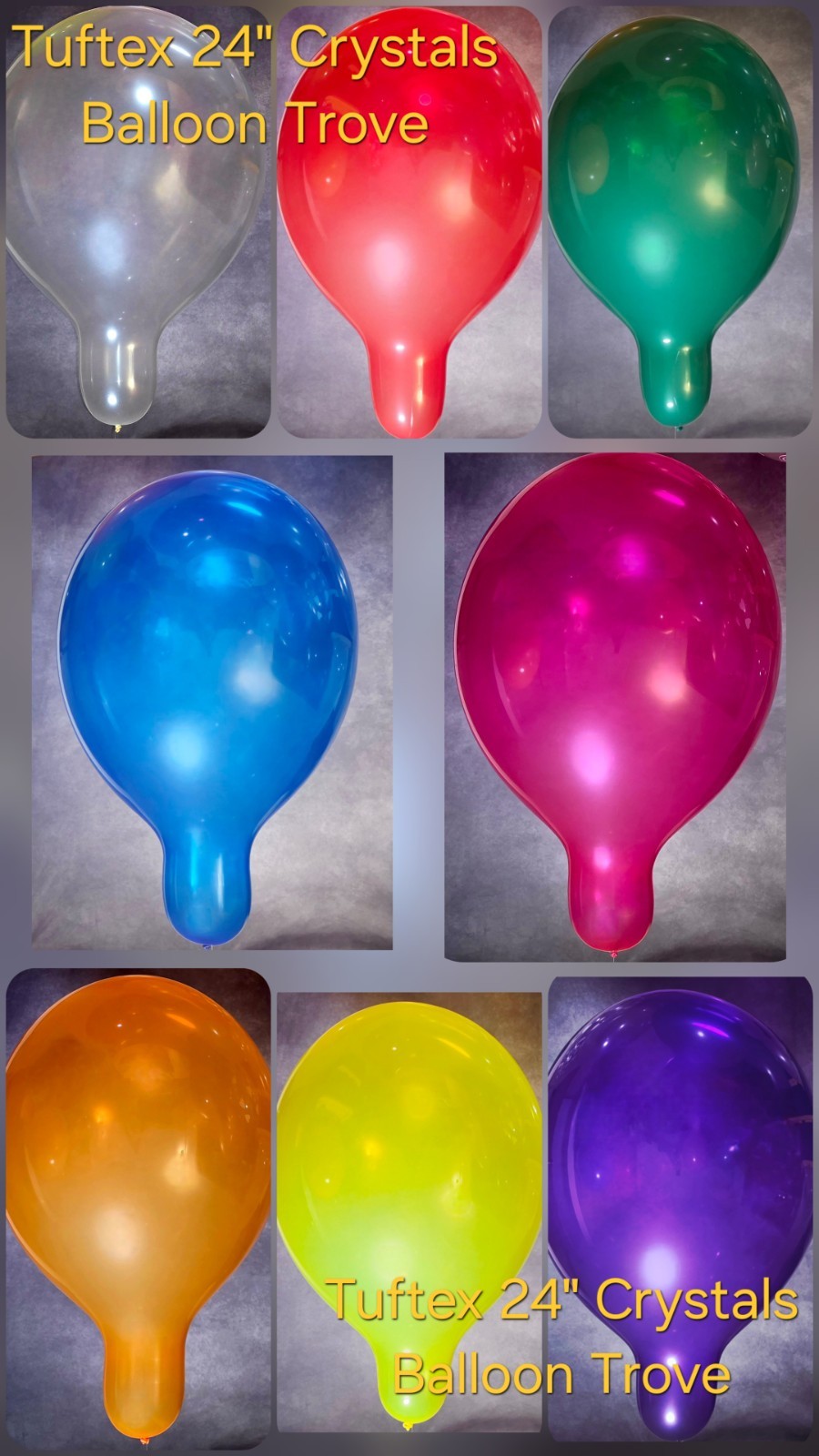 Tuftex 24″ 25ct Assorted Crystal Balloons