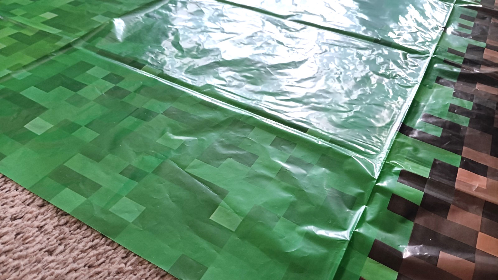 Pixel Miner PlasticTable Cover Set of 2 Rectangle 51 in. x 84 in. Kids Party