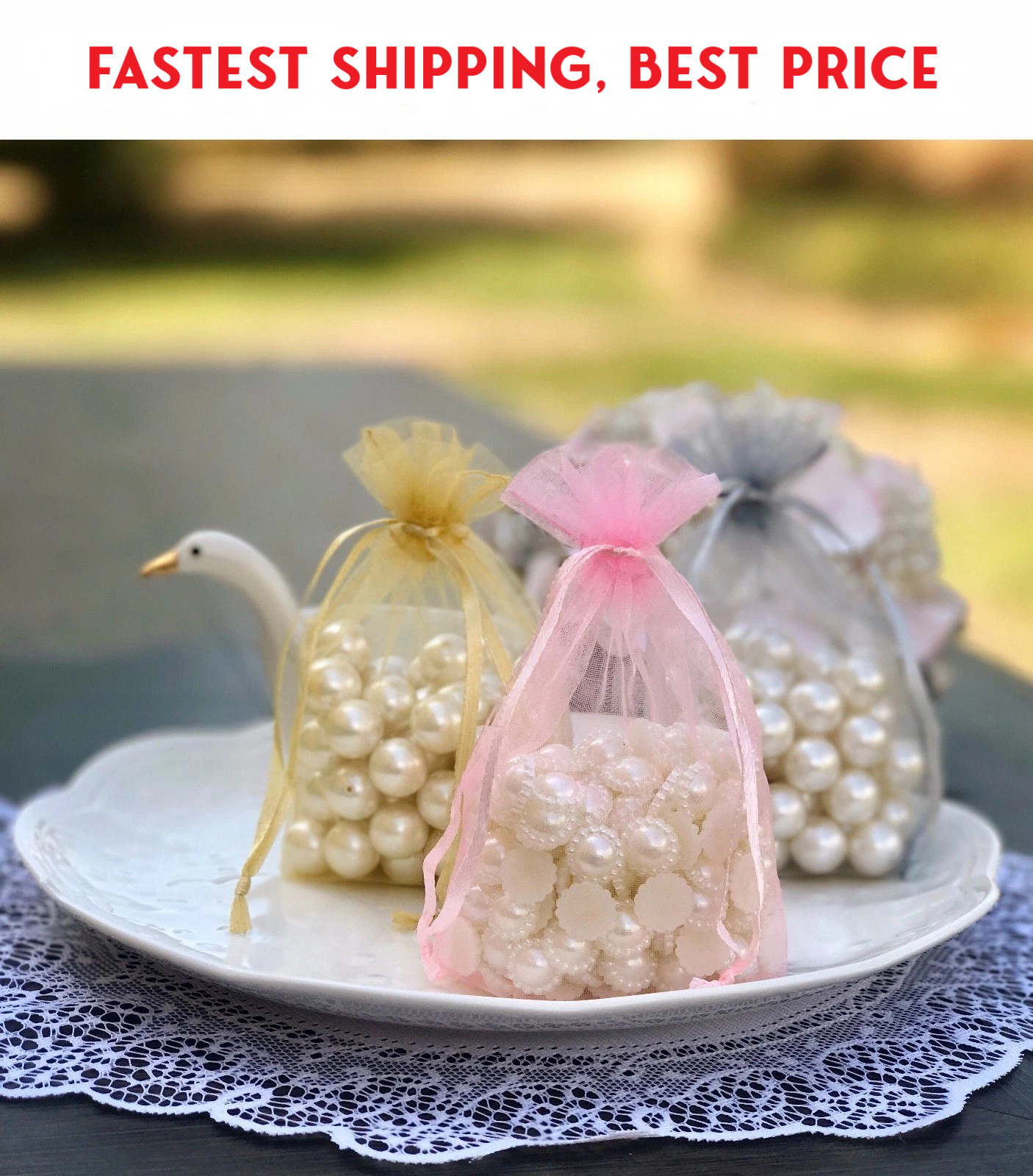 50/100/200/500 Organza Wedding Party Favor Gift Candy Sheer Bags Jewelry Pouch