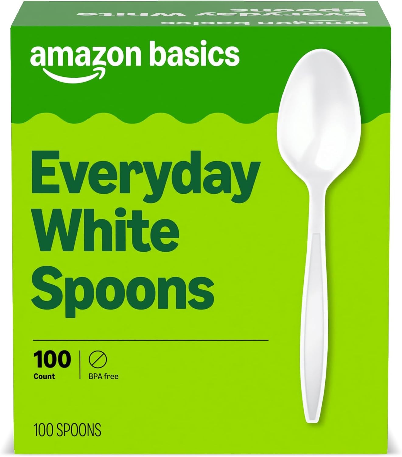 Disposable Everyday White Spoons, 100 Count
