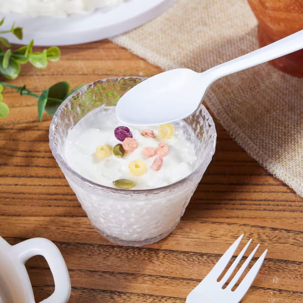 White Polypropylene Medium-Weight Spoons