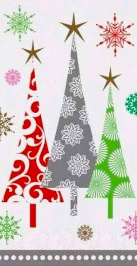Contemporary Trees Guest Dinner Napkins 16 Pack Winter Party