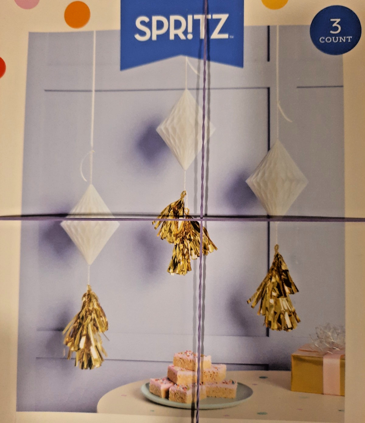 SPRITZ HONEYCOMB REUSABLE DECOR FOR PARTIES 4 BOXES 12 DECORS TOTAL BRAND NEW