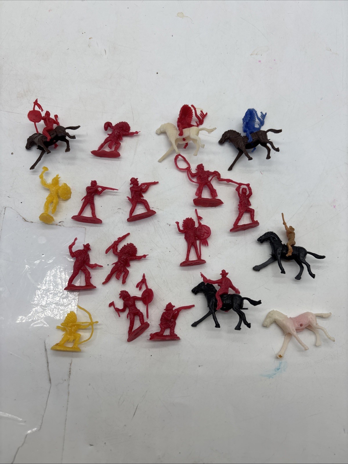 Lot Of 23 Birthday Cake Picks Toppers Cowboys Indians Bows Arrows Horses Vintage