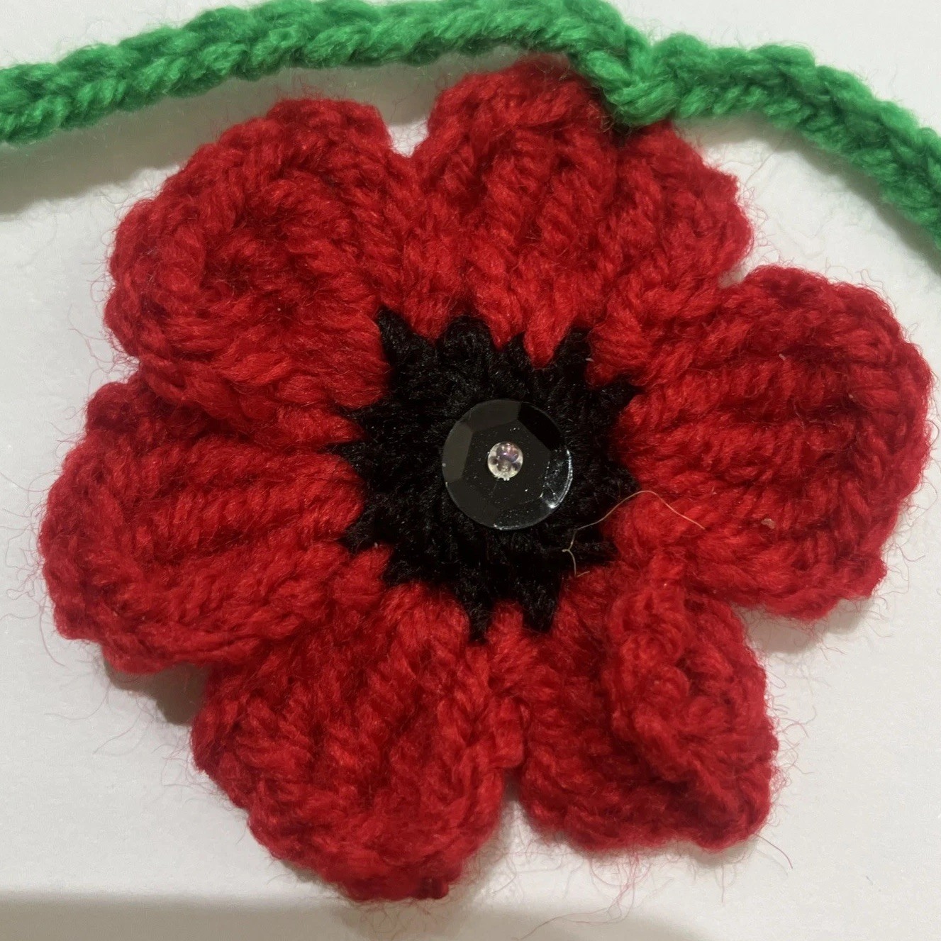 🌺PRETTY Hand Crochet Flowers Poppy Bunting Window Camper Gift