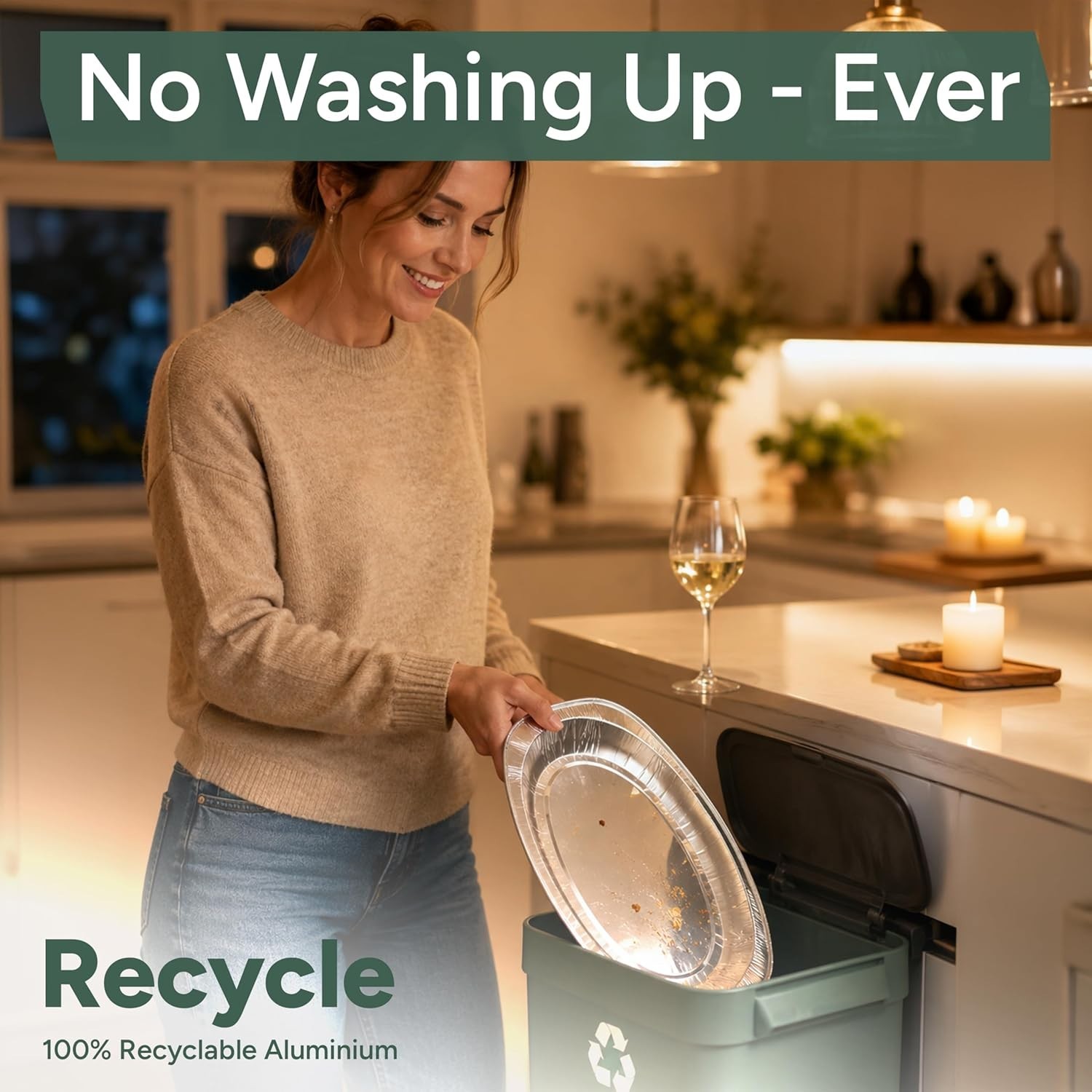 20 Pack Recyclable Aluminium Serving Platters – Oven & Freezer Safe Luxury Trays