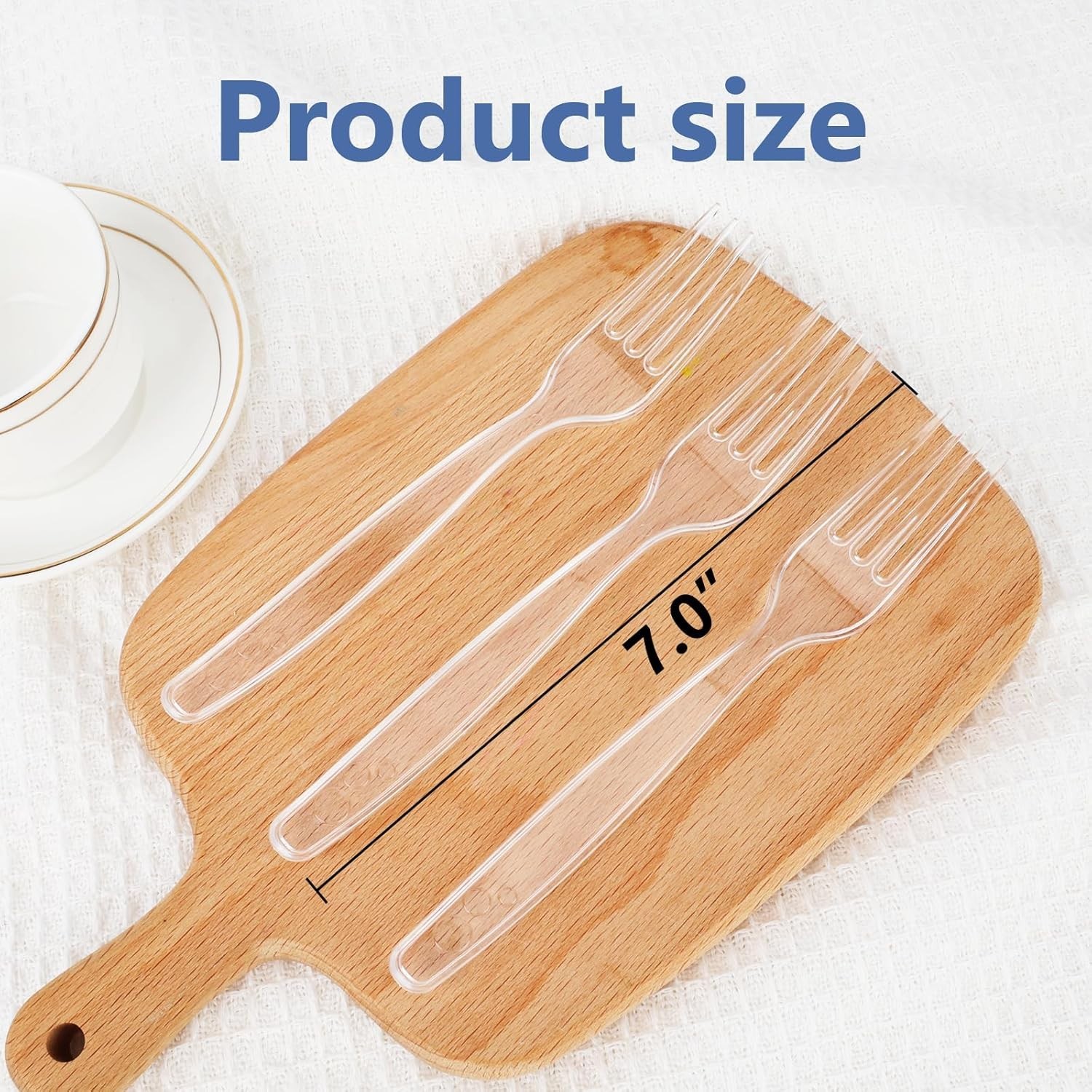 1000 Count Heavy Duty Clear Plastic Forks BPA Free Disposable Silverware for Par