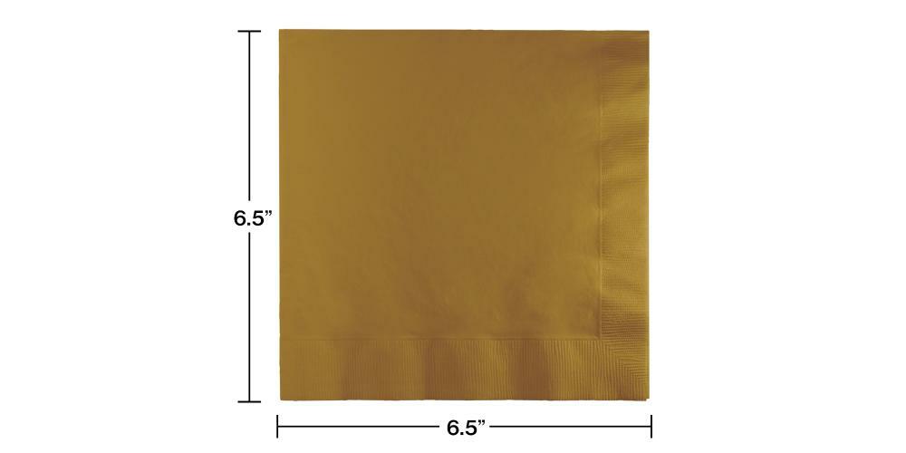 Gold Plain Solid Color Paper Disposable Luncheon Napkins