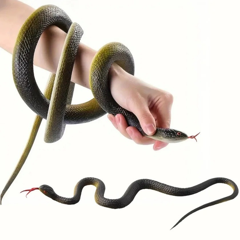 Fake Rubber Snake Toy, 45cm Realistic Prank Trick Toy With Tongue Stick Out, Per
