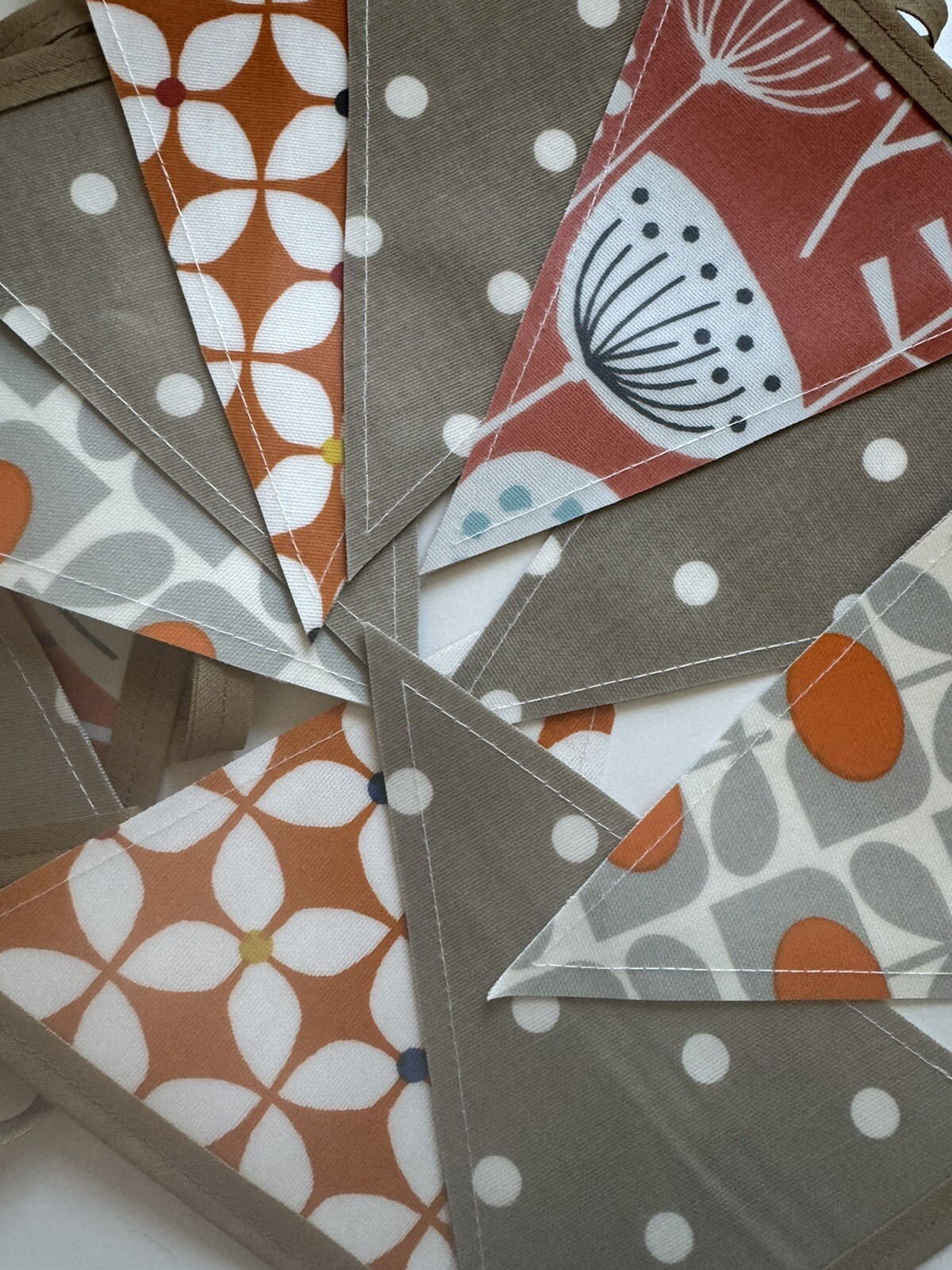Handmade Oilcloth Bunting – Garden/Home Contemporary – 3 Meters Double Sided