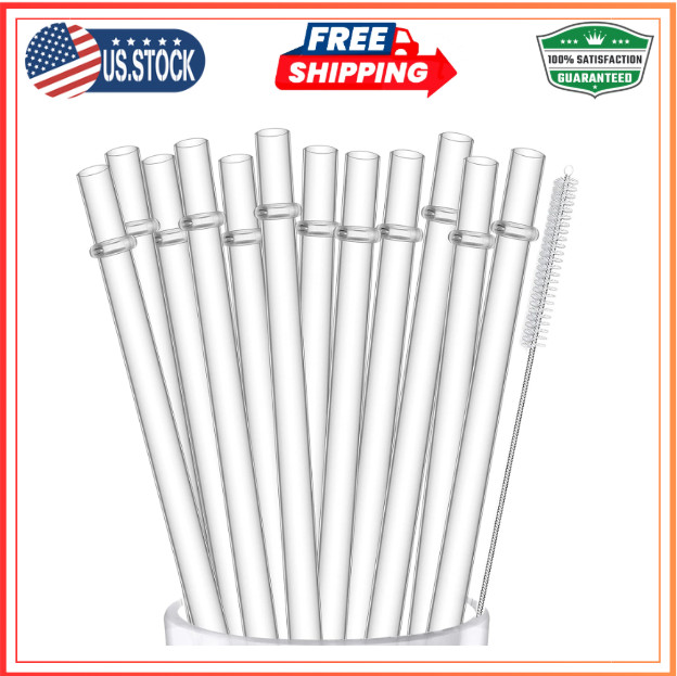ALINK 12-Pack Reusable Plastic Clear Straws, 13 Inch Extra Long Tumbler Straws 1