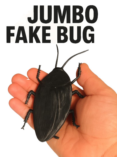 JUMBO COCKROACH 6″ Giant Rubber Fake Bug Prank Joke Gag Funny Roach Halloween