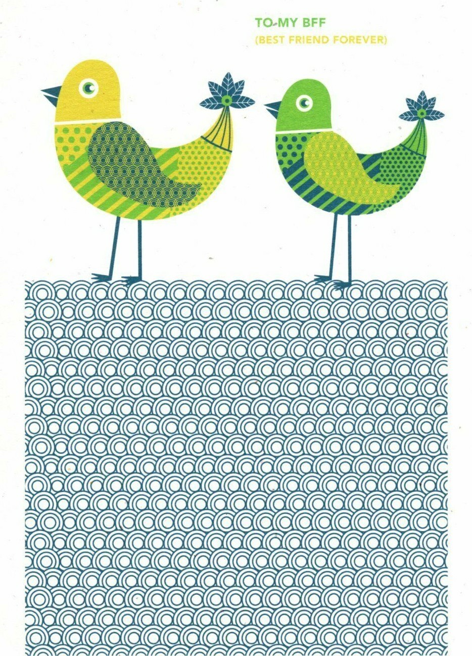 Happy Birthday Best Friend Friends BFF Bird Birds Theme Hallmark Greeting Card