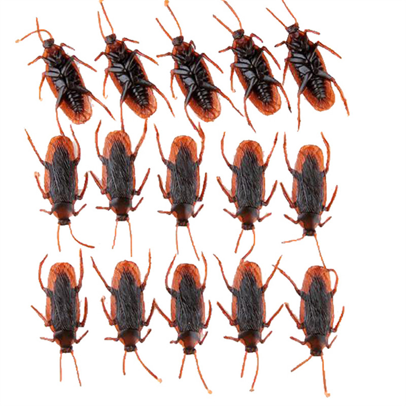 Realistic Rubber Fake Cockroaches Creepy Cock Roach Bugs Prank Gag Gifts 40pcs