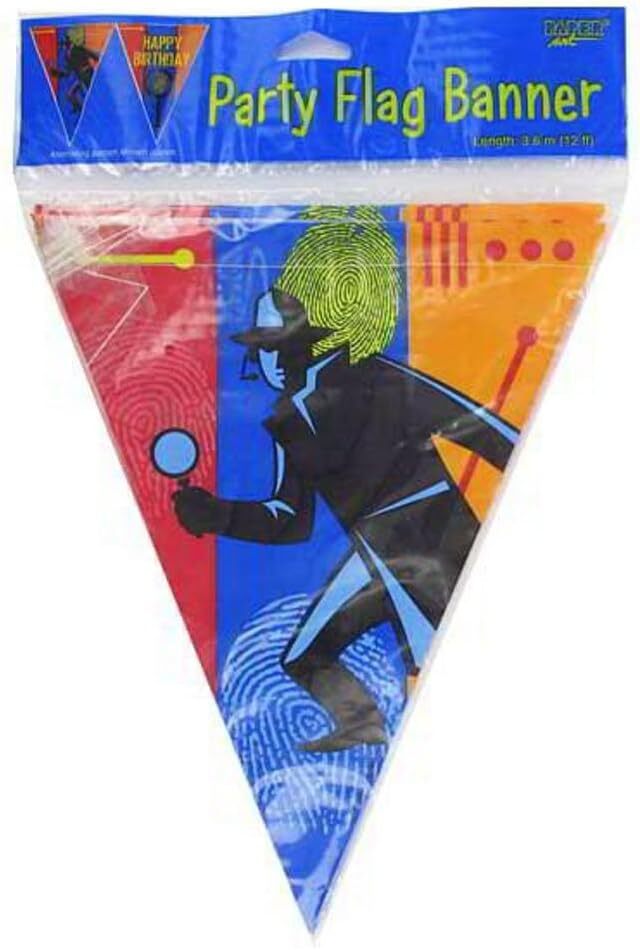 Top Secret Agent Detective Spy Birthday Party Decoration Pennant Flag Banner