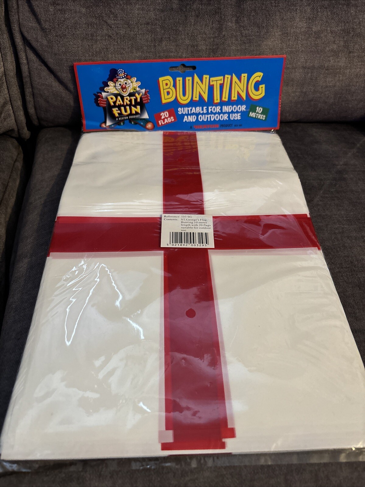 St George Flag – 2 x Packs of Bunting 10 m 20 Flags