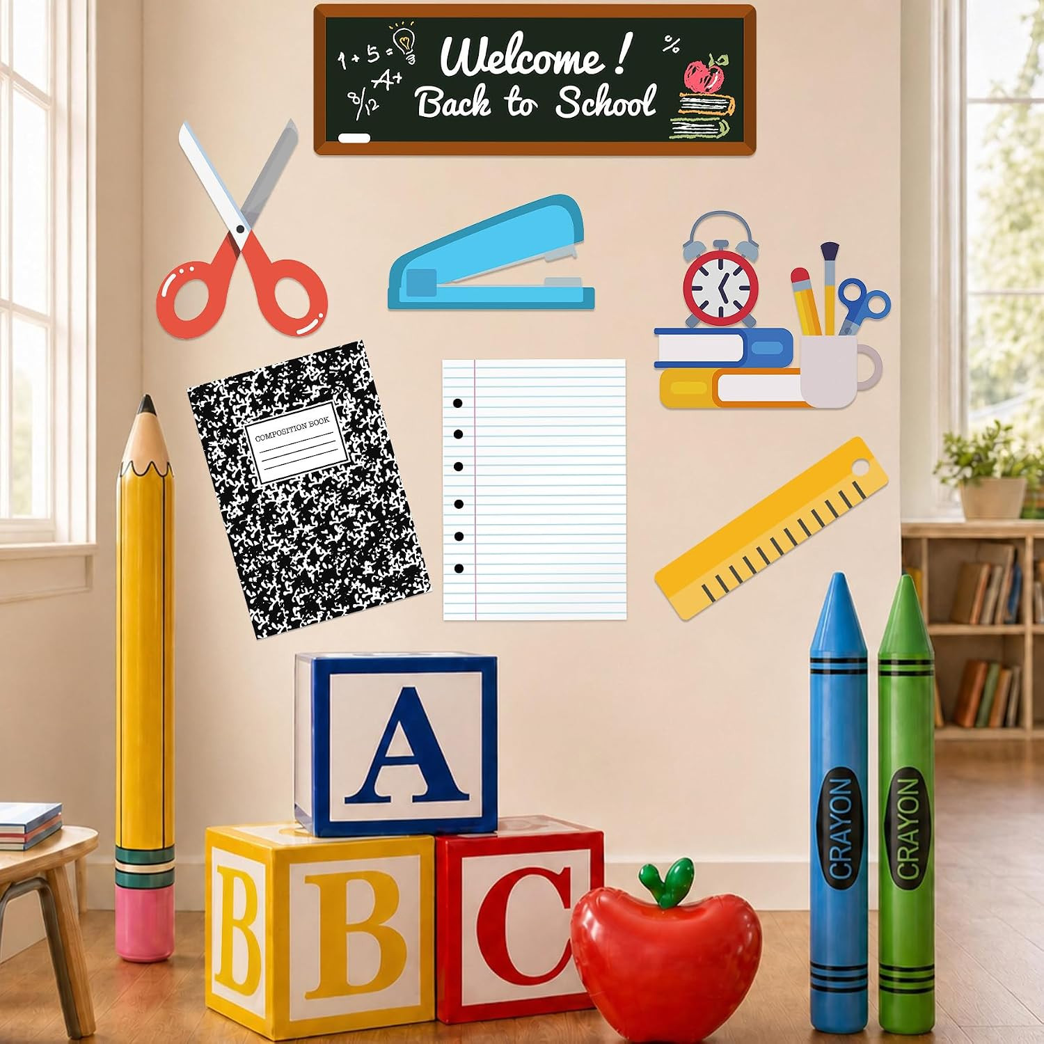 14PCS Giant Back to School Decorations – Welcome Back to School Party Supplies,