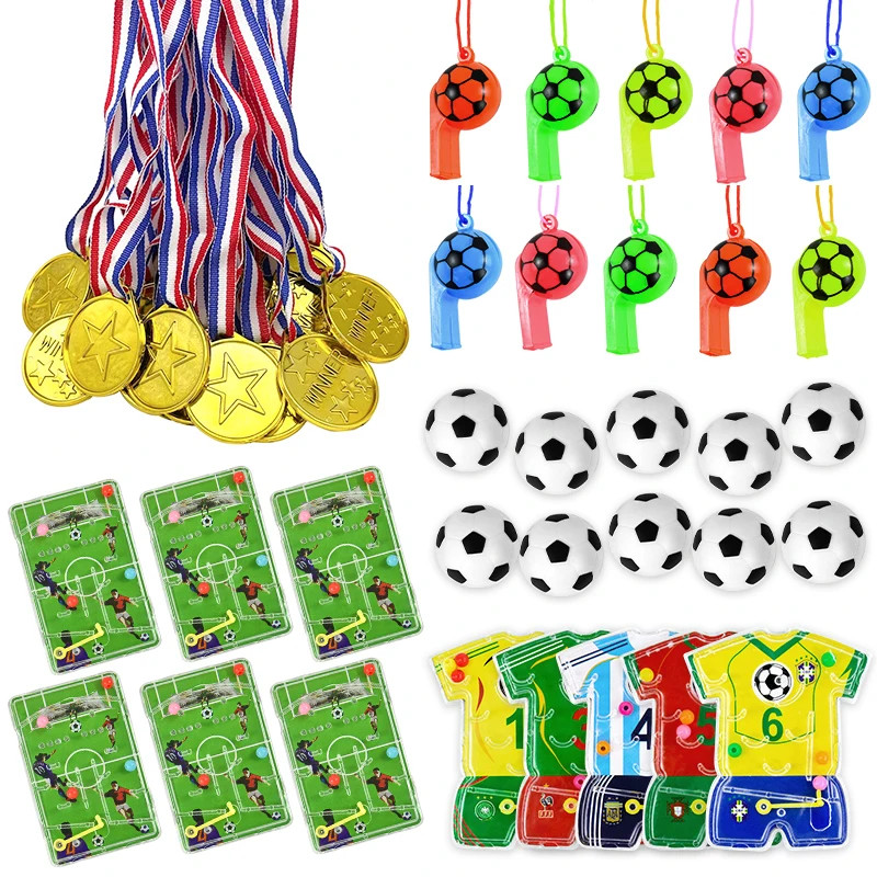 Soccer Party Favors Football Theme Bracelets Keychain Pin Ball Maze Game Toys Ki