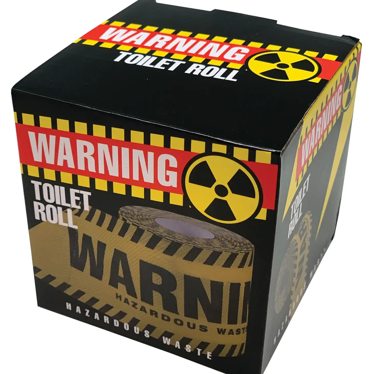 WARNING HAZARDOUS WASTE Toilet Paper Roll – Halloween Party Bathroom Potty Joke