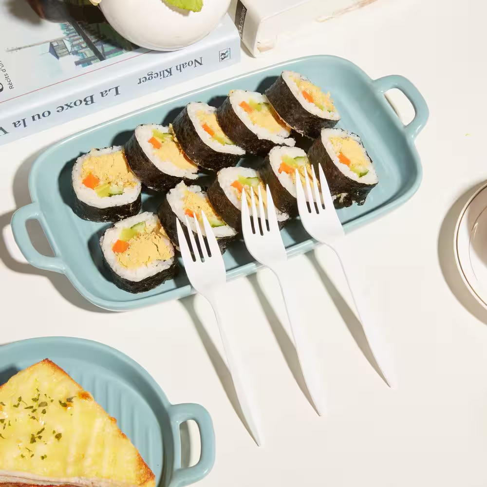Individually Wrapped Disposable Polypropylene Tableware Forks, 1000/Carton