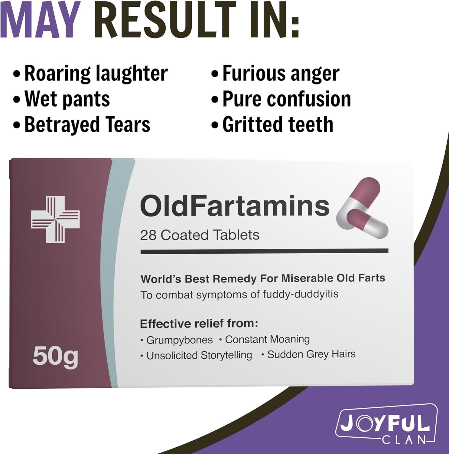 OldFartamins Funny Gag Gift Jelly Bean Candy Prank Pill Box 40th 50th 60th