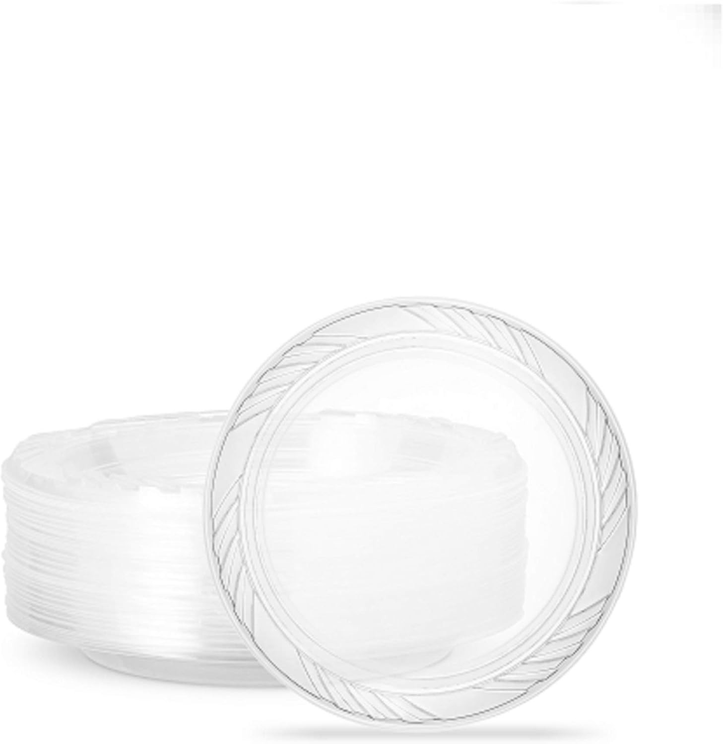 6” inch Premium Crystal Clear Disposable Plastic Dessert Size Party Plate Pack